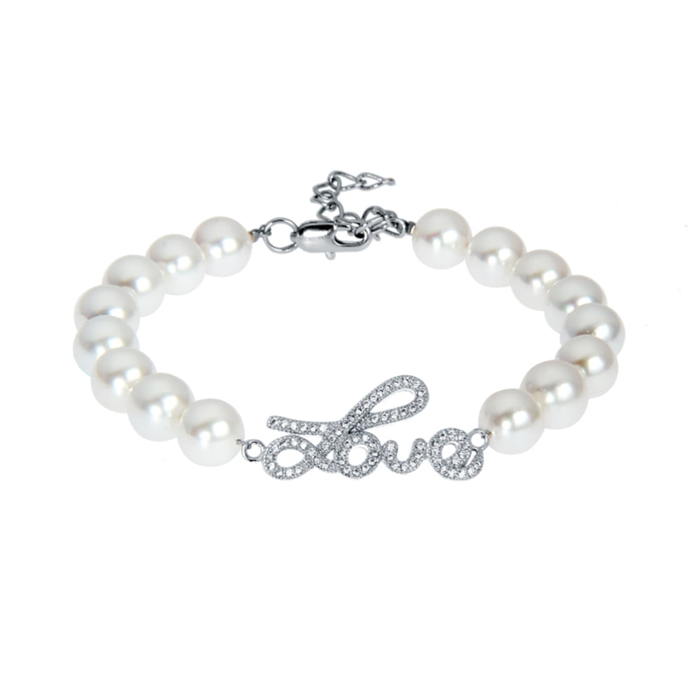 Lovely Swarovski Crystal Pearl Bracelet - Gift for her, Friendship ...