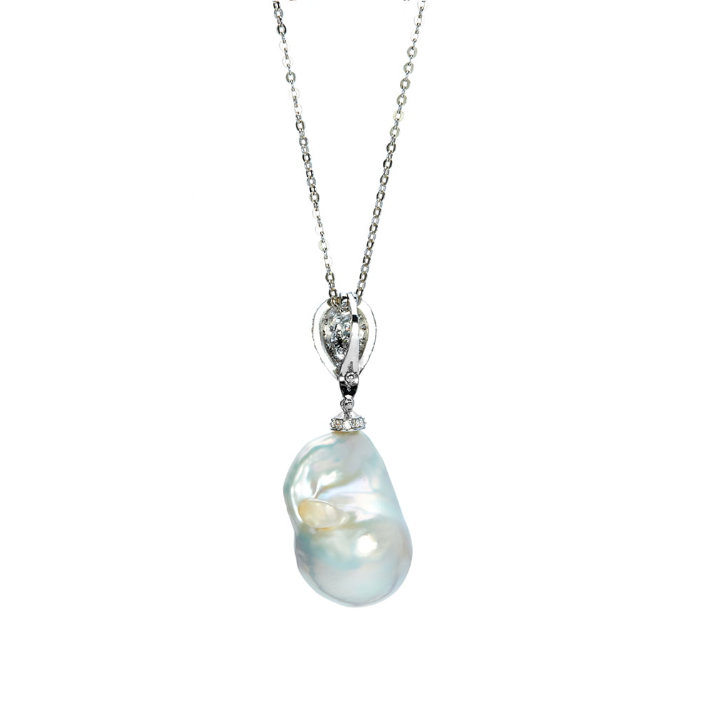 Mizuki Baroque Pearl Pendant Necklace - baroque pearl necklace, unique ...