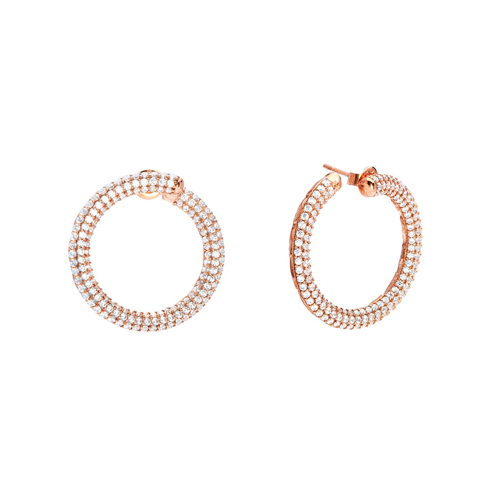 Round Rose Gold Earrings - Kelvin Gems loop earrings, classic, rose ...